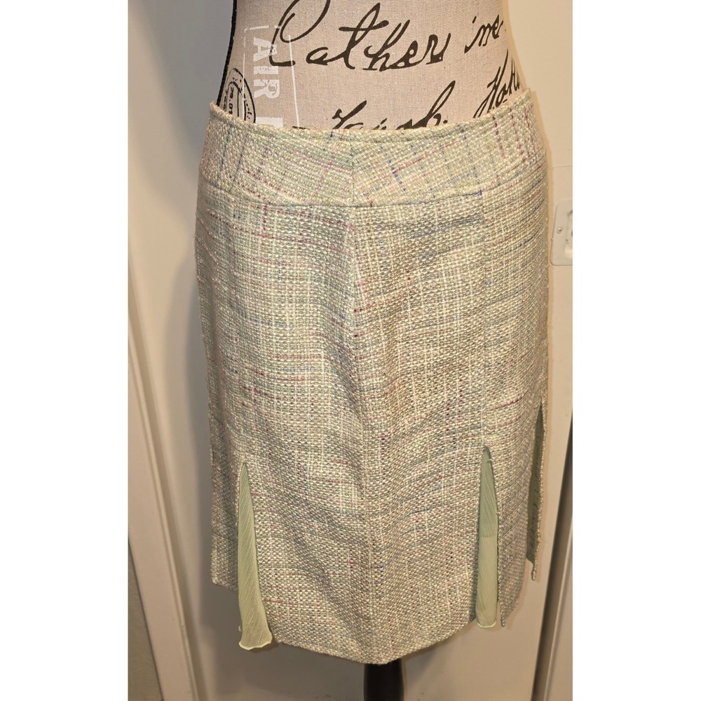 Giorgio Fiorlini Collection Pastel Tweed Pencil Skirt Green‎ Pink Size 10 Canada
